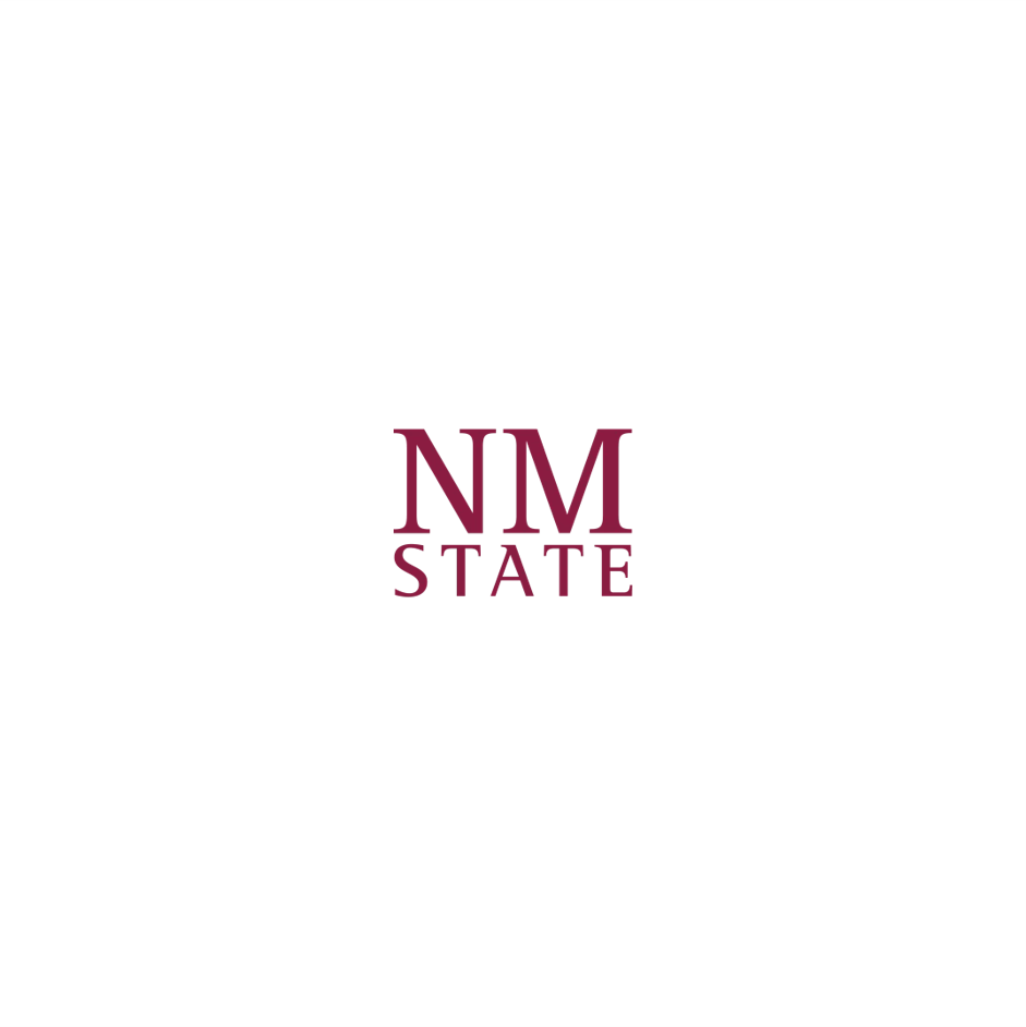 The logo of New Mexico State University with the text 'NM STATE' in maroon on a white background.