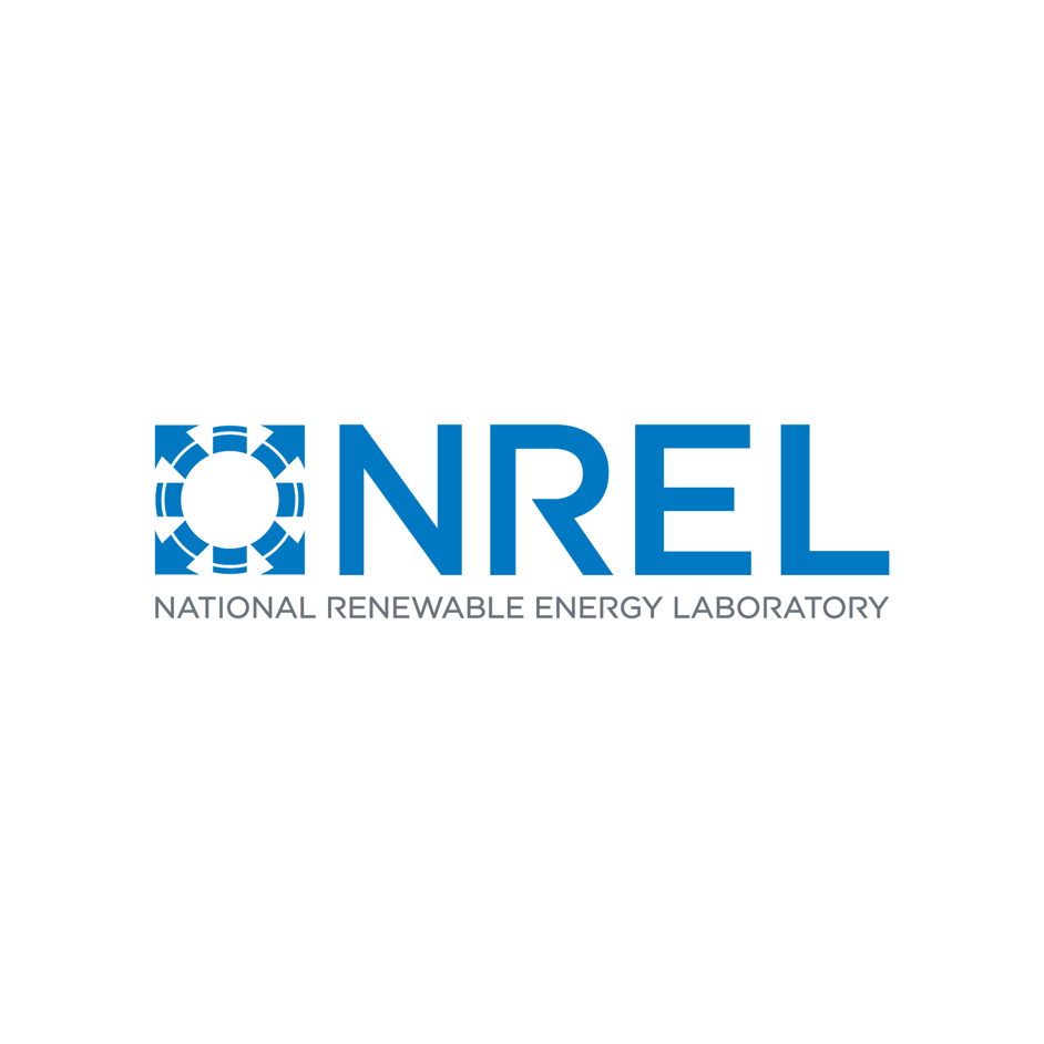 Logo of the National Renewable Energy Laboratory (NREL) with blue text and a circular graphic design.