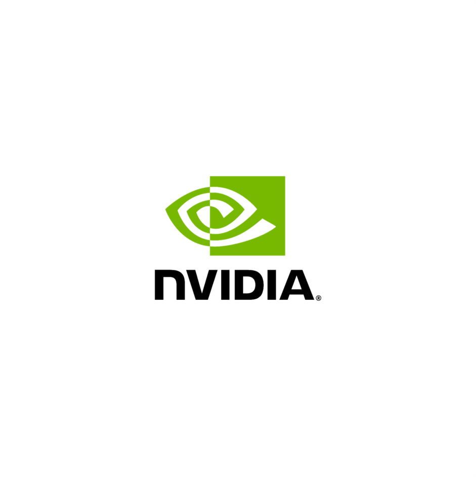 Nvidia logo with a stylized eye and green square background.