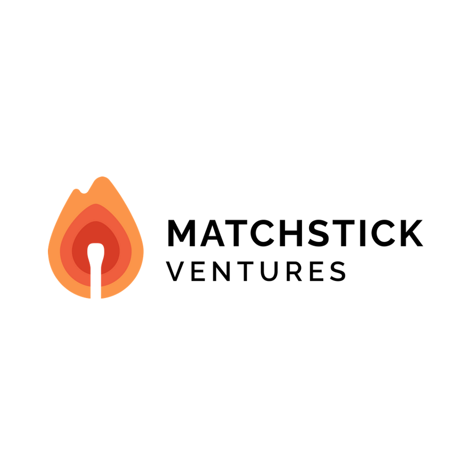 Logo for Matchstick Ventures featuring a stylized matchstick flame icon and bold black text.