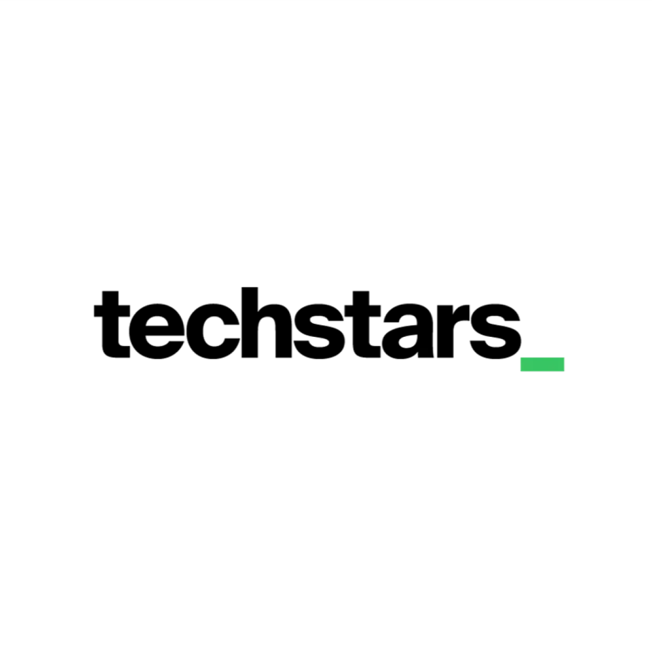 Techstars logo in black text with a small green underscore on a white background.