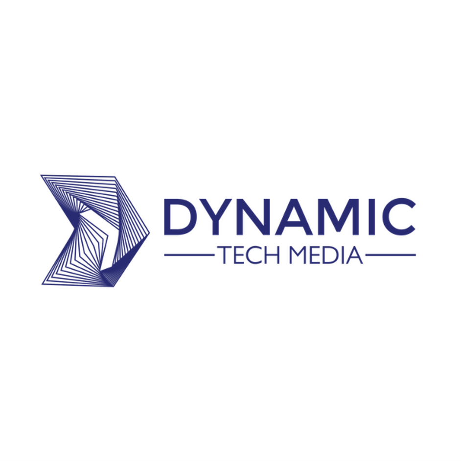 Logo for Dynamic Tech Media, featuring a geometric abstract design and the company's name
