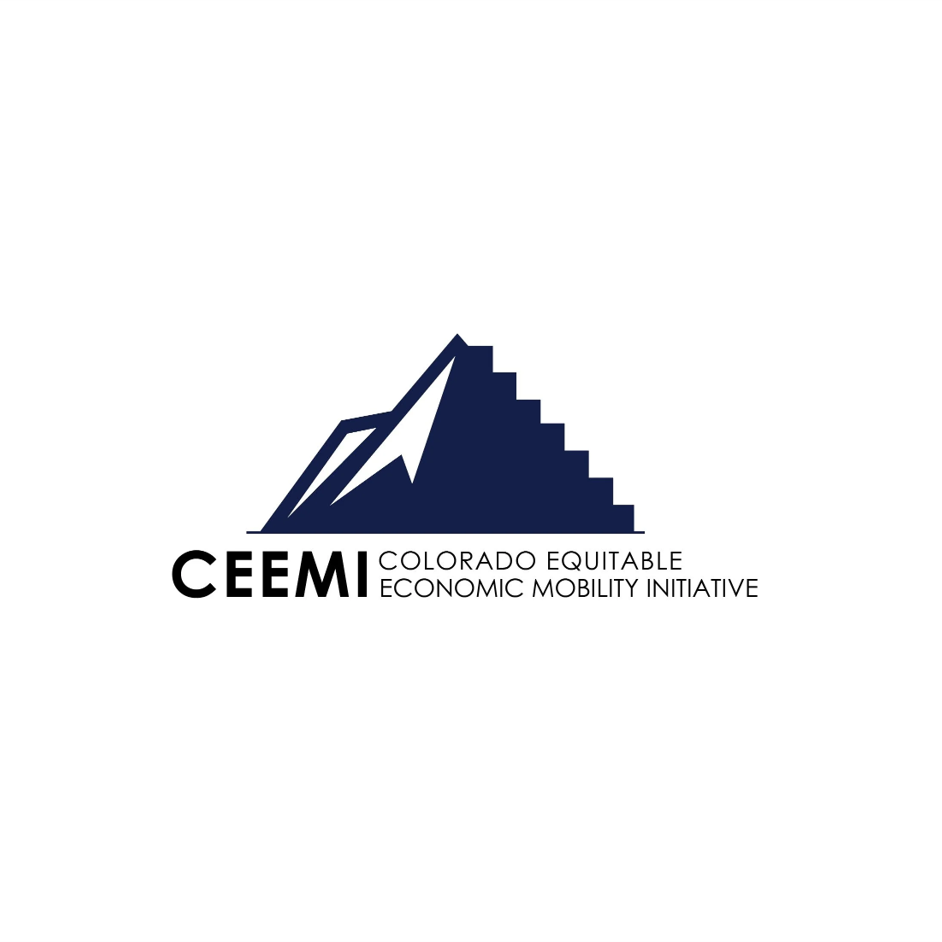 Logo for Colorado Equitable Economic Mobility Initiative (CEEMI) featuring a stylized mountain and stairs.