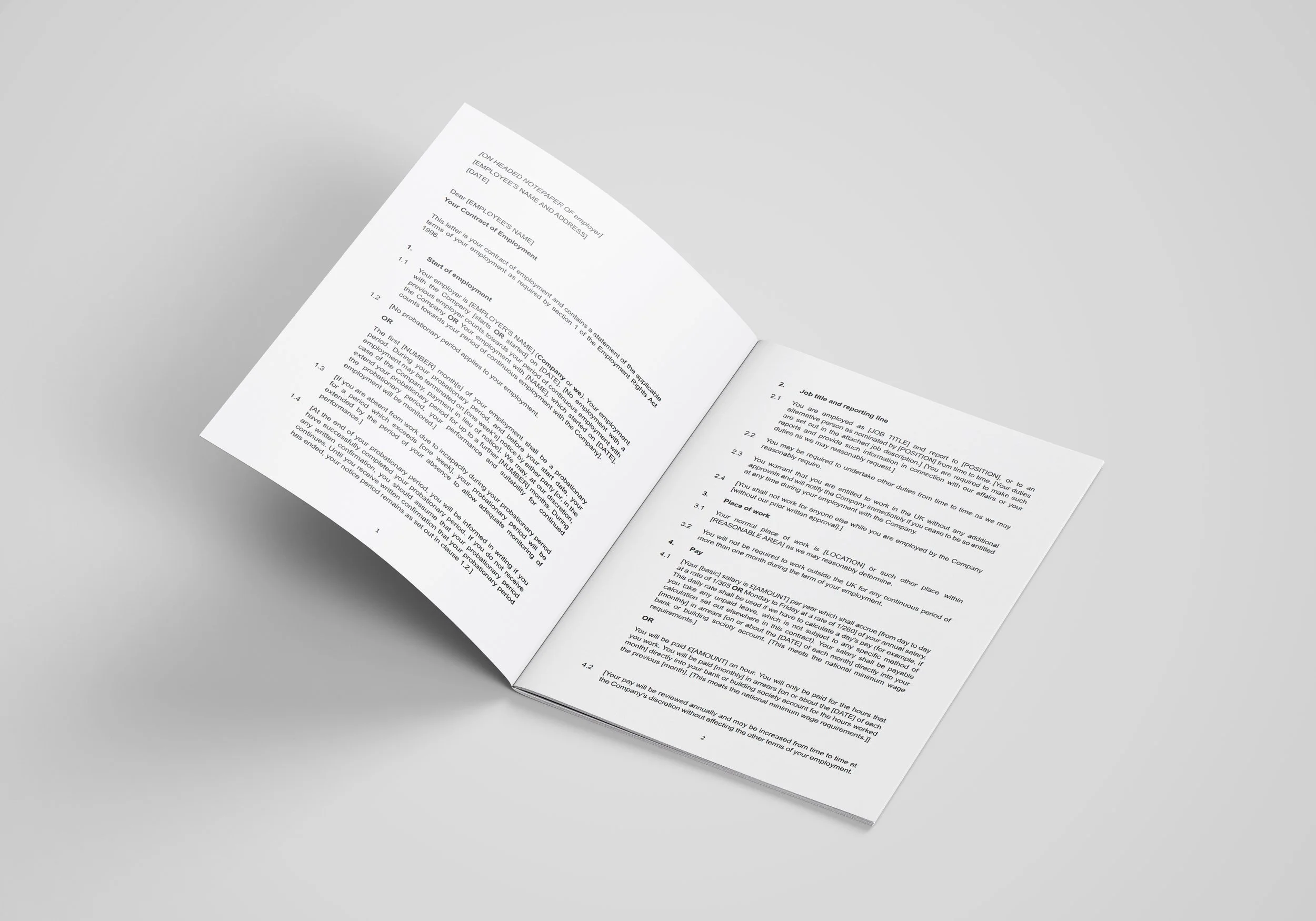 Employment Contract Template – Junior Employees