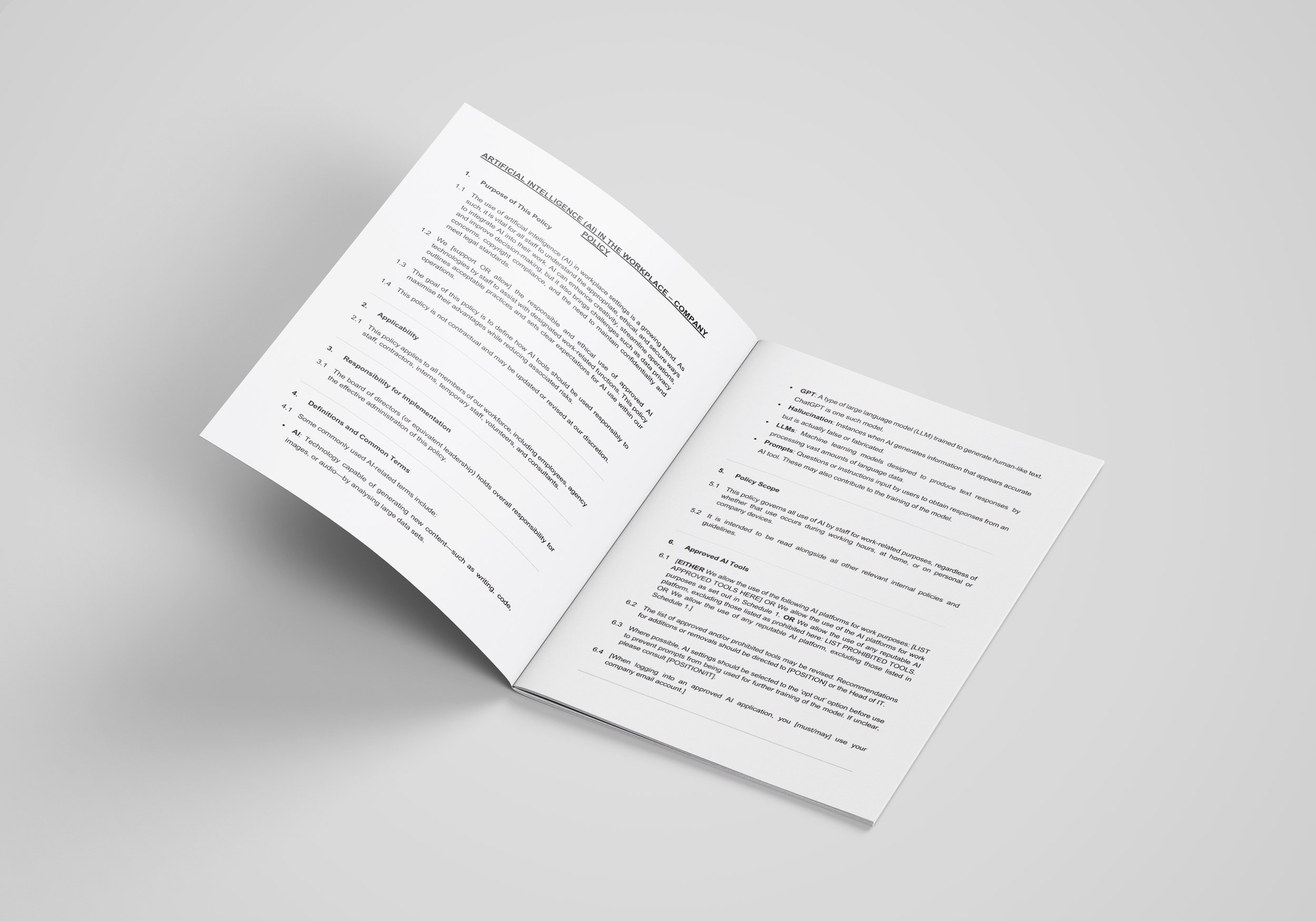 Artificial Intelligence Policy Template