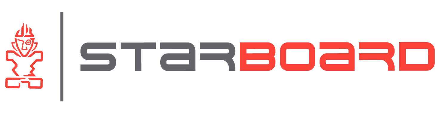 Starboard logo with stylized red and black text