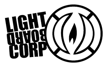 Logo with the text "Light Bourd Corp" and a circular emblem with a flame symbol.