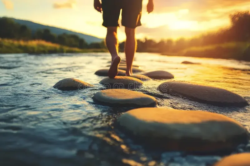 navigating-life-inspiring-journey-across-stones-sunsets-beautiful-horizon-man-makes-his-way-across-picturesque-river-363541641.webp