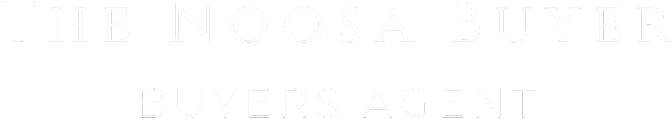 The Noosa Buyer logo, featuring the text 'The Noosa Buyer' and 'Buyers Agent' in a minimalistic design with black background.