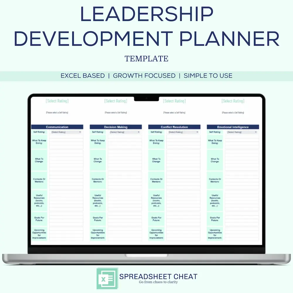 Leadership Development Planner Template - Microsoft Excel