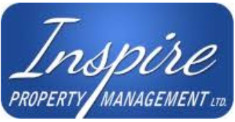 Logo for Inspire Property Management Ltd. with a blue background and white text.