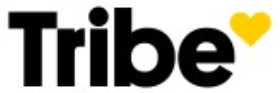 The word 'Tribe' in bold black letters with a yellow heart shape next to it.