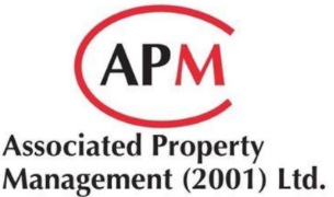 Logo of Associated Property Management (2001) Ltd. featuring the letters 'APM' inside a red curved line.