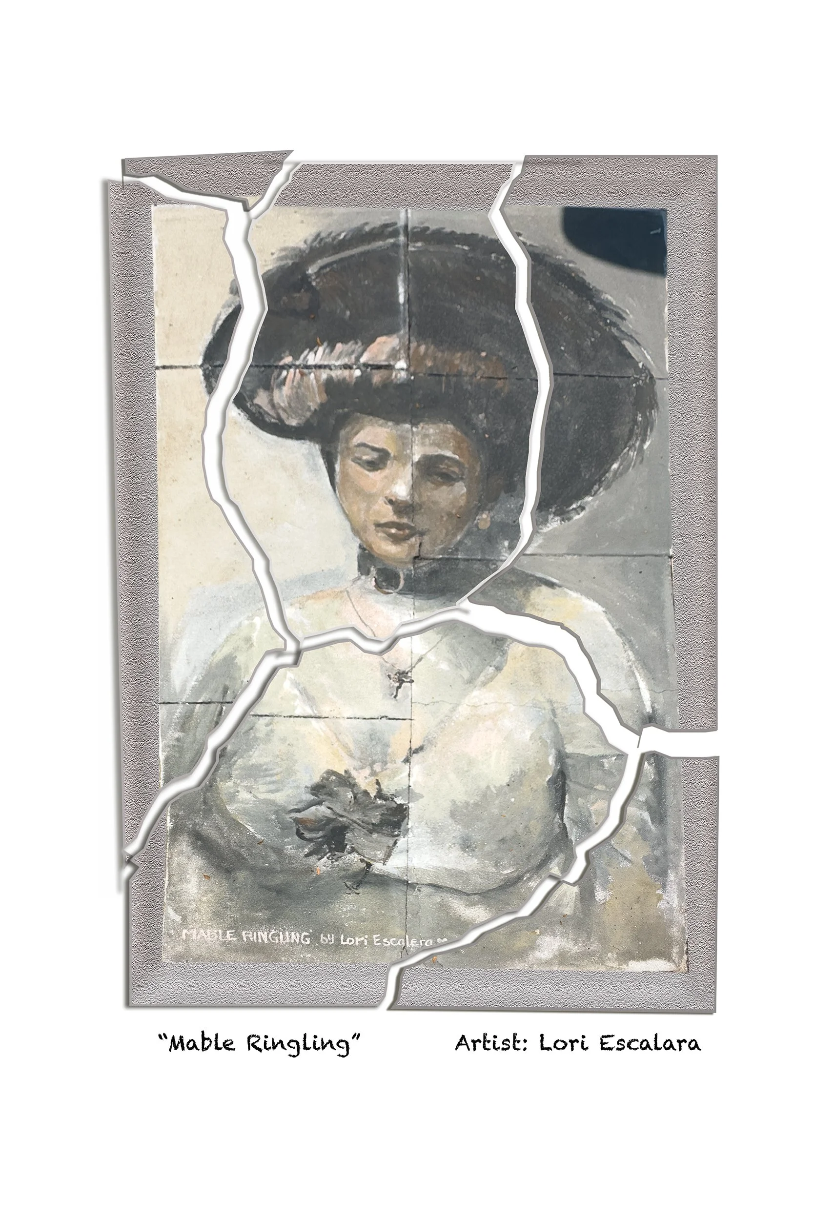 A photographic art piece of one of the destroyed pieces in the "Shattered" exhibition. This piece was part of Sarasota's "Avenue of the Art" sidewalk destroyed by the government. Depicts Ringling