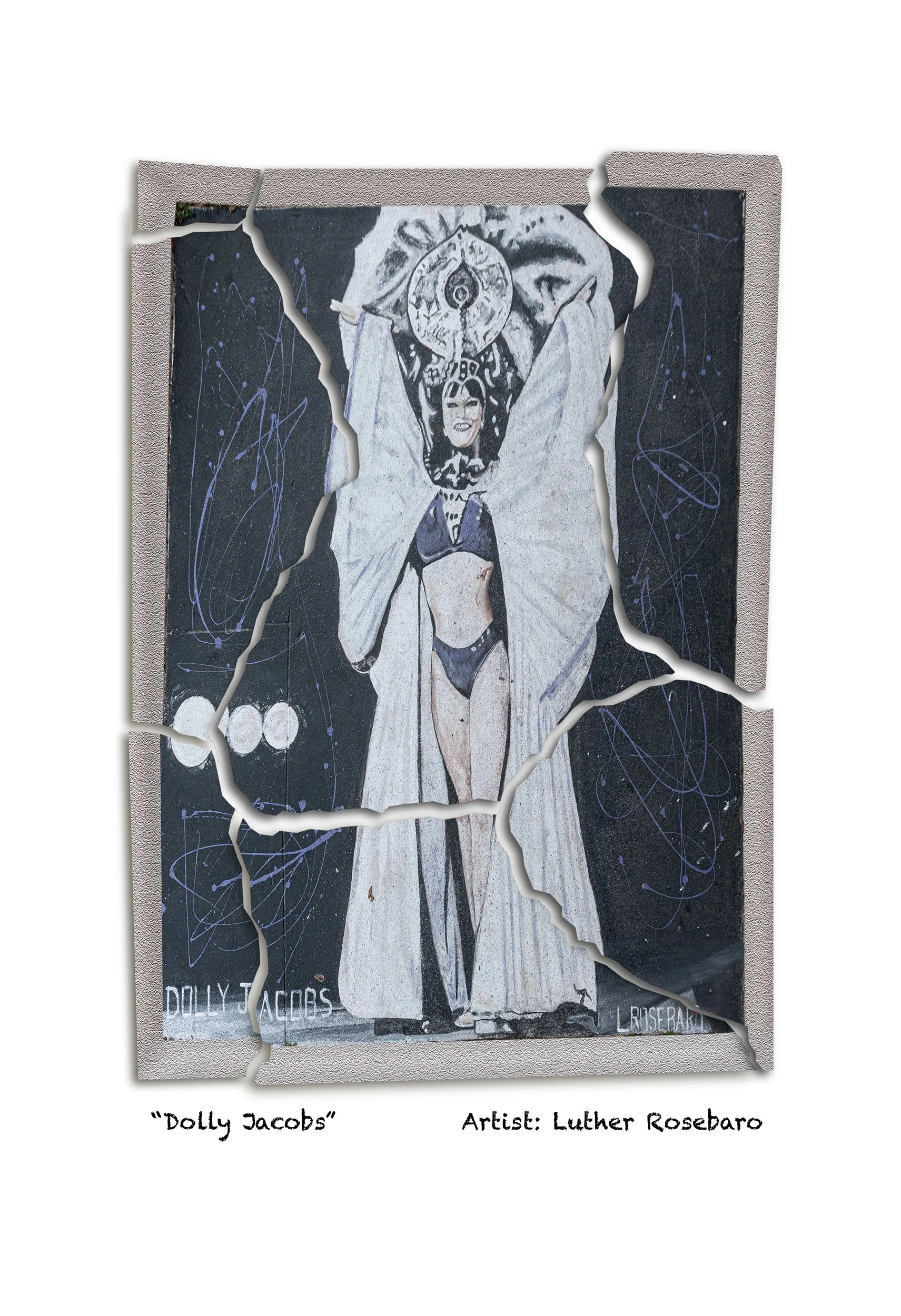 A photographic art piece of one of the destroyed pieces in the "Shattered" exhibition. This piece was part of Sarasota's "Avenue of the Art" sidewalk destroyed by the government.