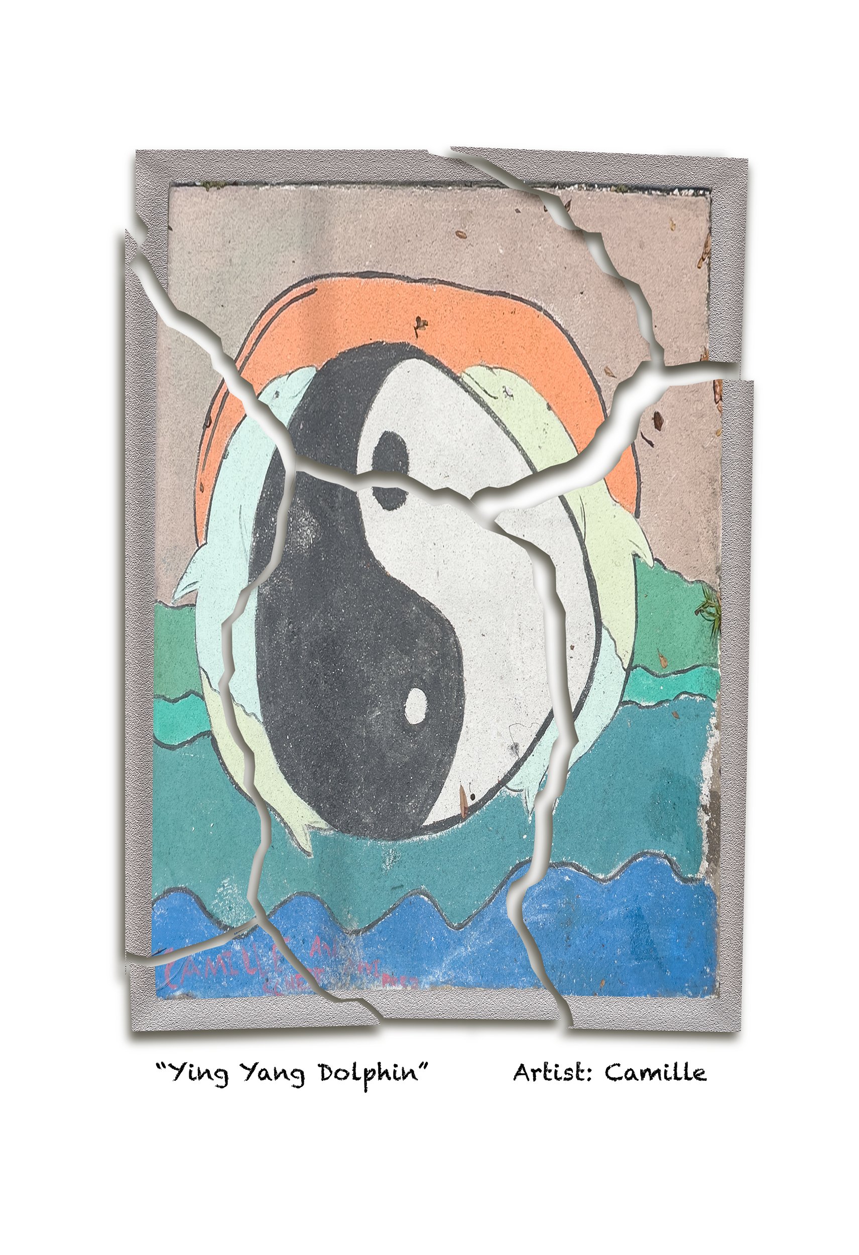 A photographic art piece of one of the destroyed pieces in the "Shattered" exhibition. This piece was part of Sarasota's "Avenue of the Art" sidewalk destroyed by the government.