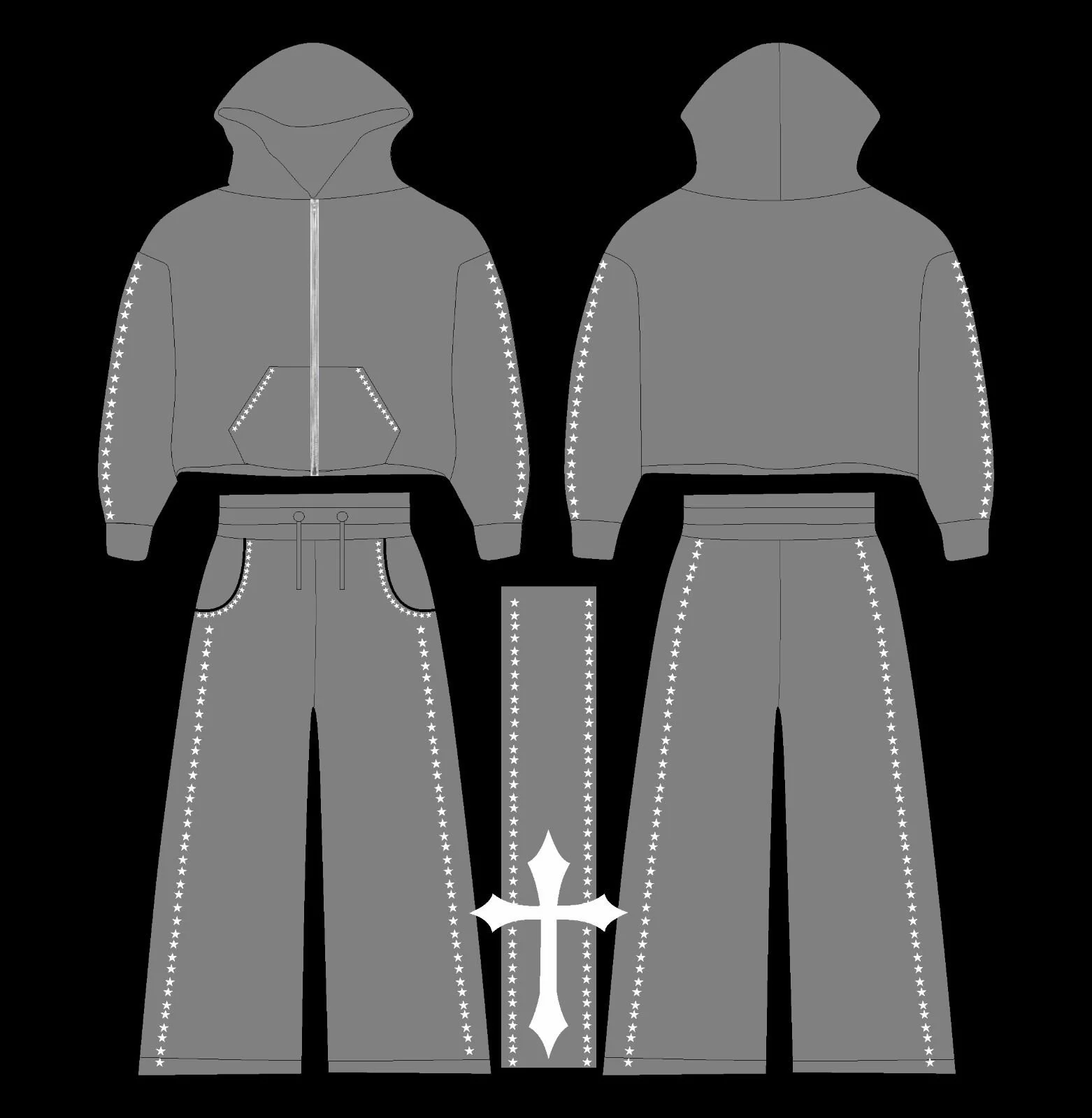 Rhinestone Sweats Tracksuit