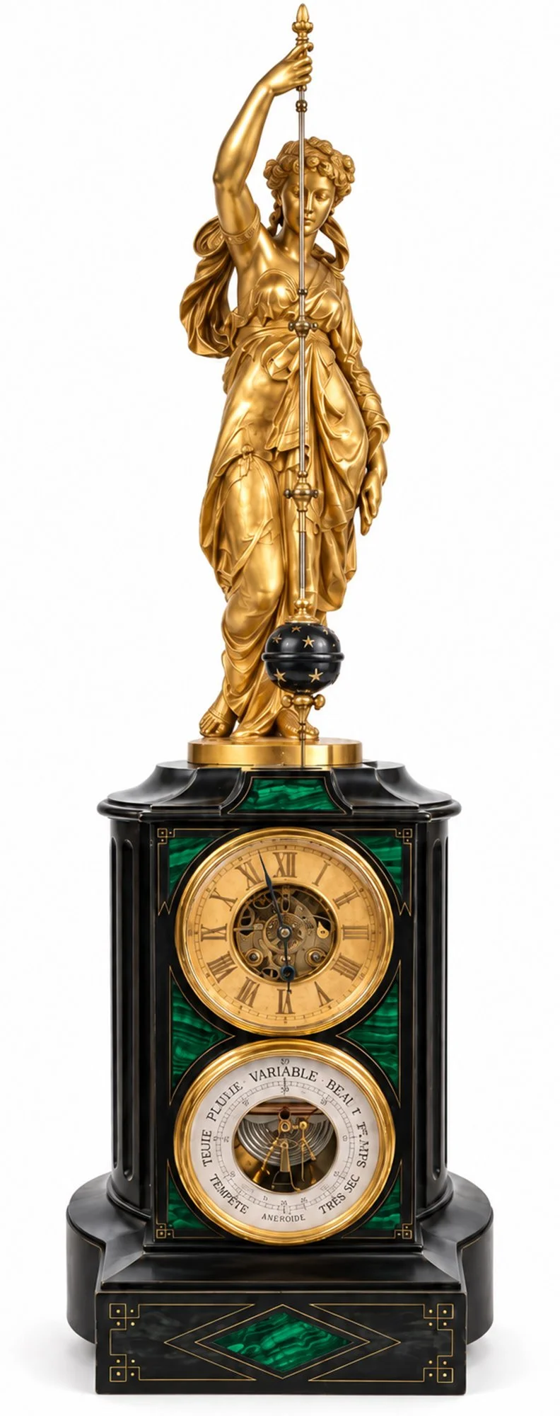 Luminous Gilt Neoclassical Mantel Clock2.jpg