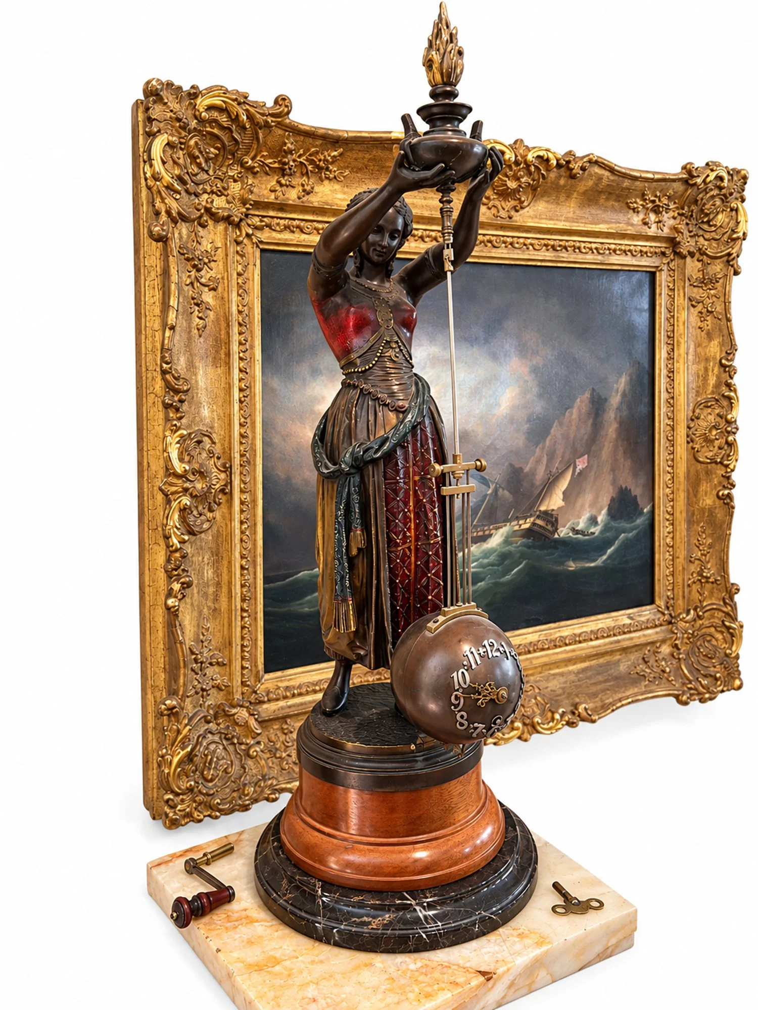 French Figural Swing Clock Staged 2.jpg