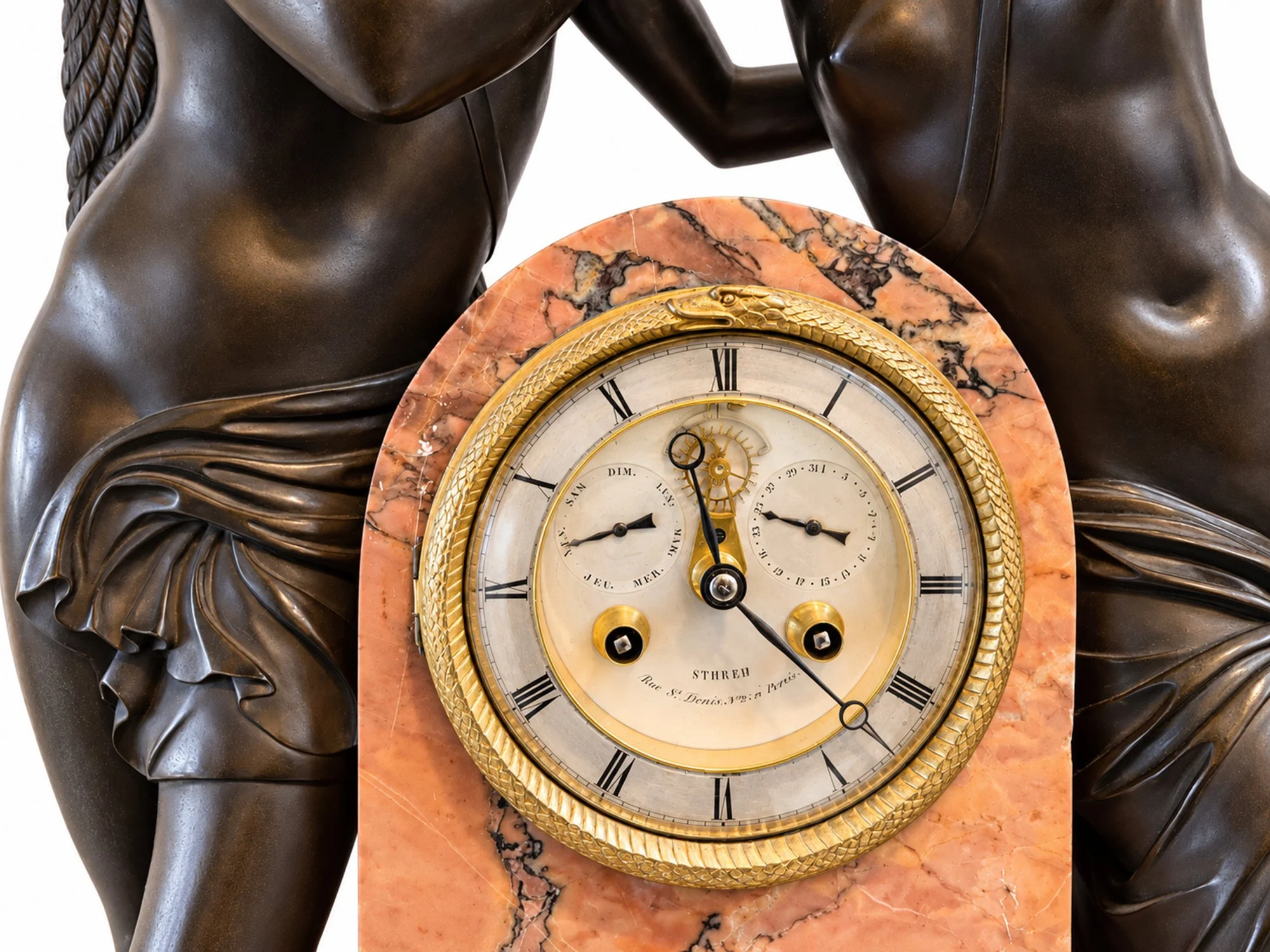 Antique French Marble Mantel dial.jpg