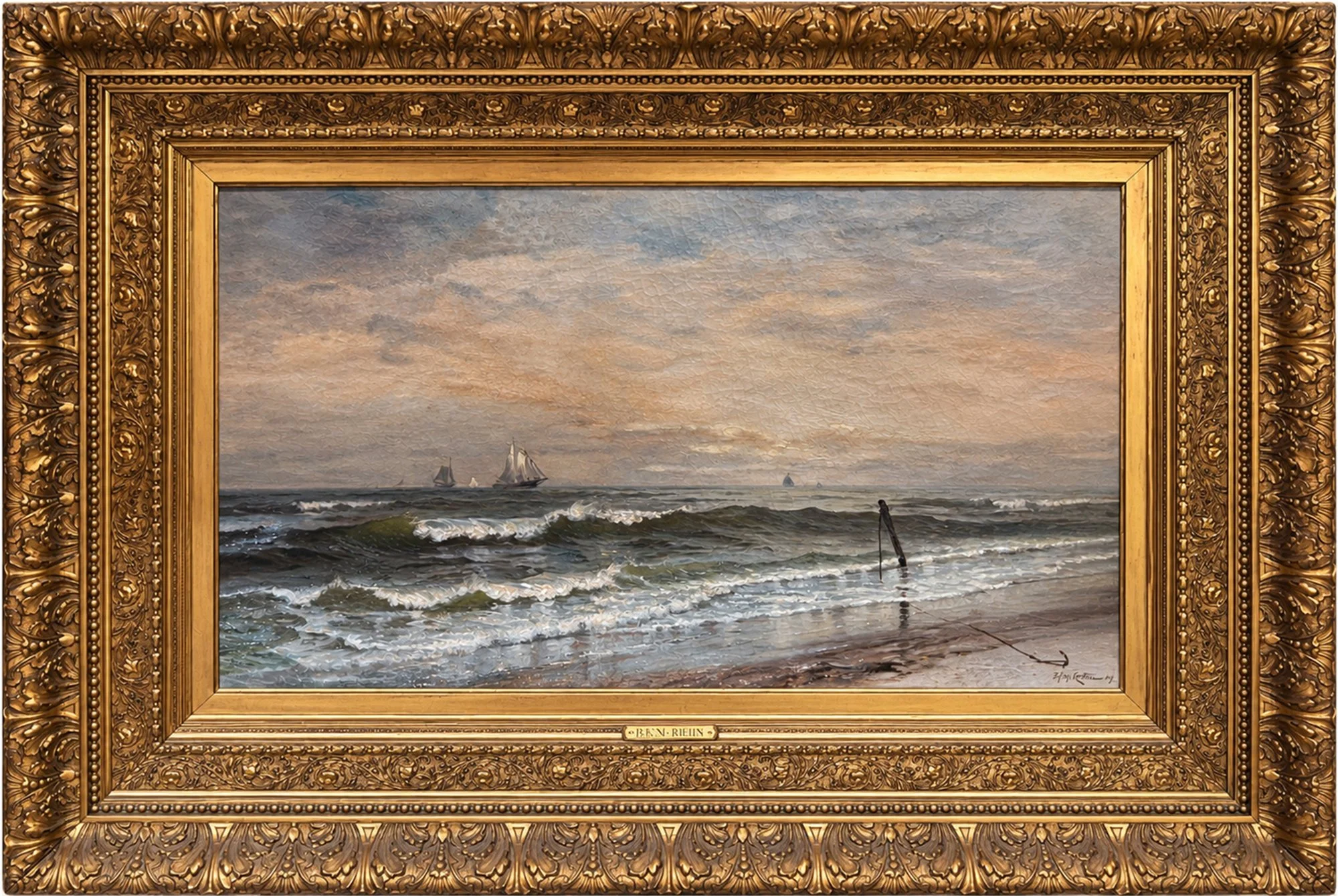 Ornate Gilded Frame Seascape Painting B web.jpg
