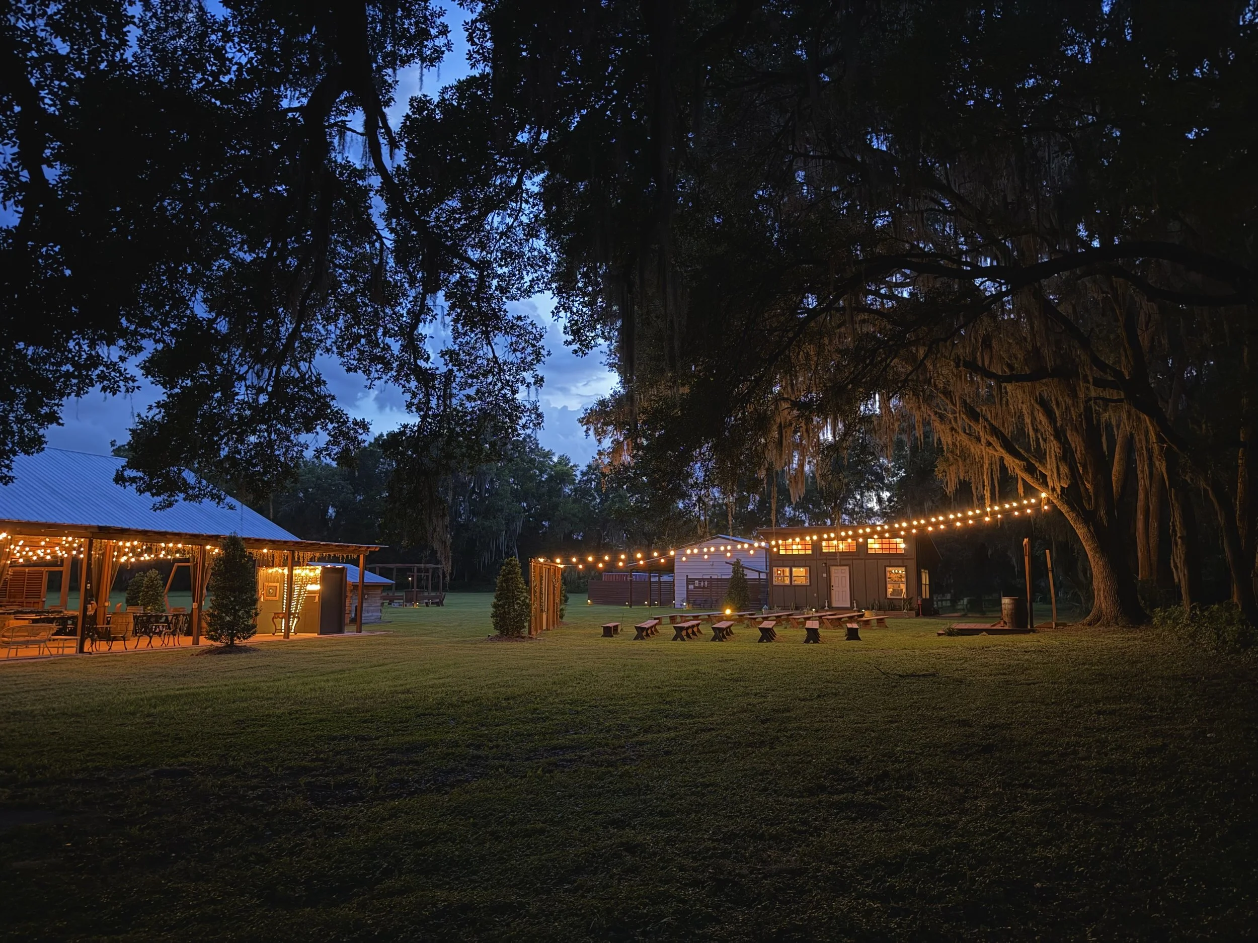 panoramic of the trees and barn 