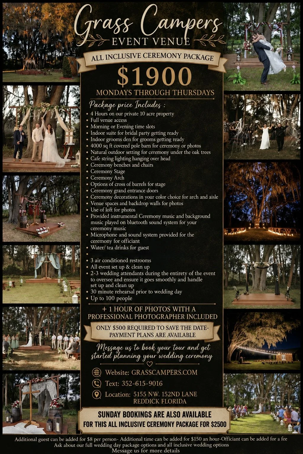 all inclusive ceremony package is available