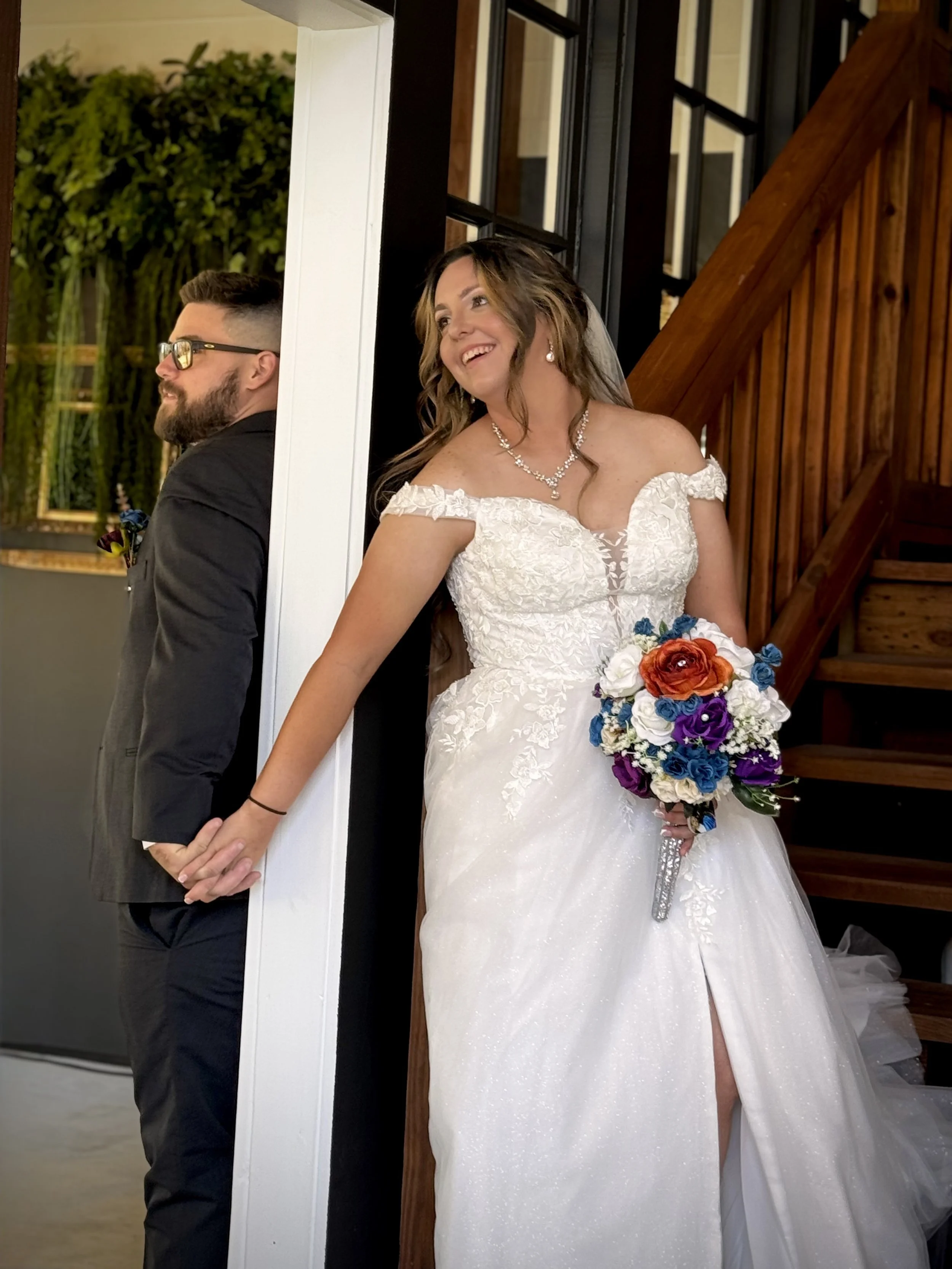 couple holding hands 