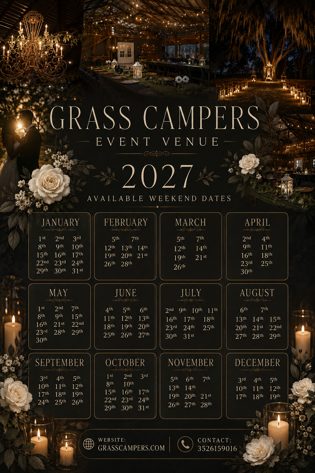 2027 available booking dates