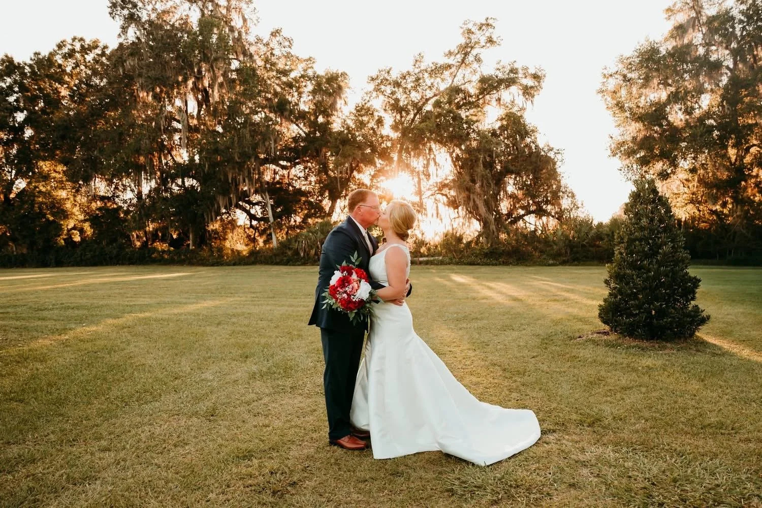 kissing at sunset 