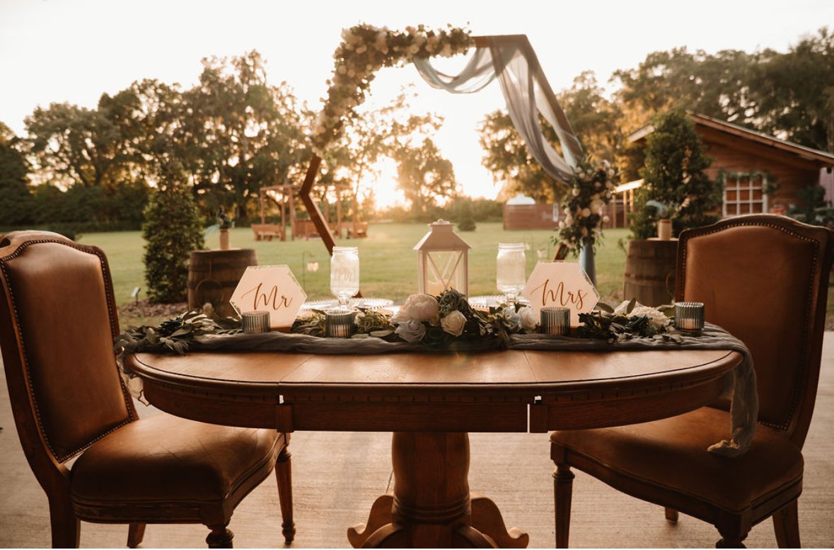 sunset at the sweetheart table 