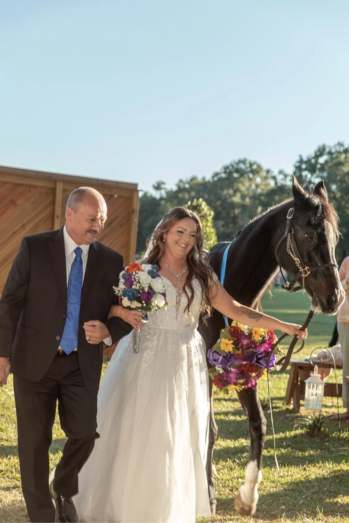 bride with horse