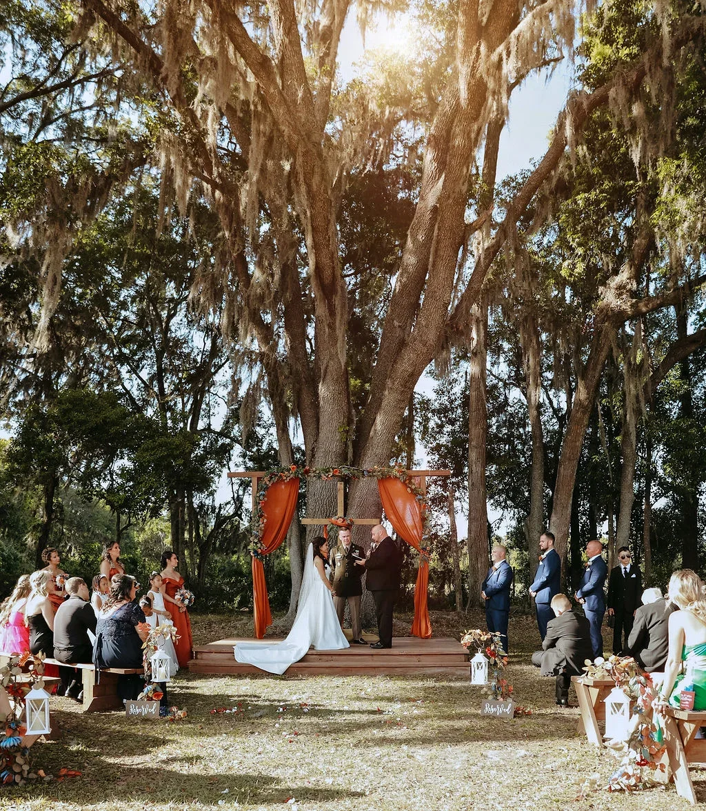 ceremony under oak tree 