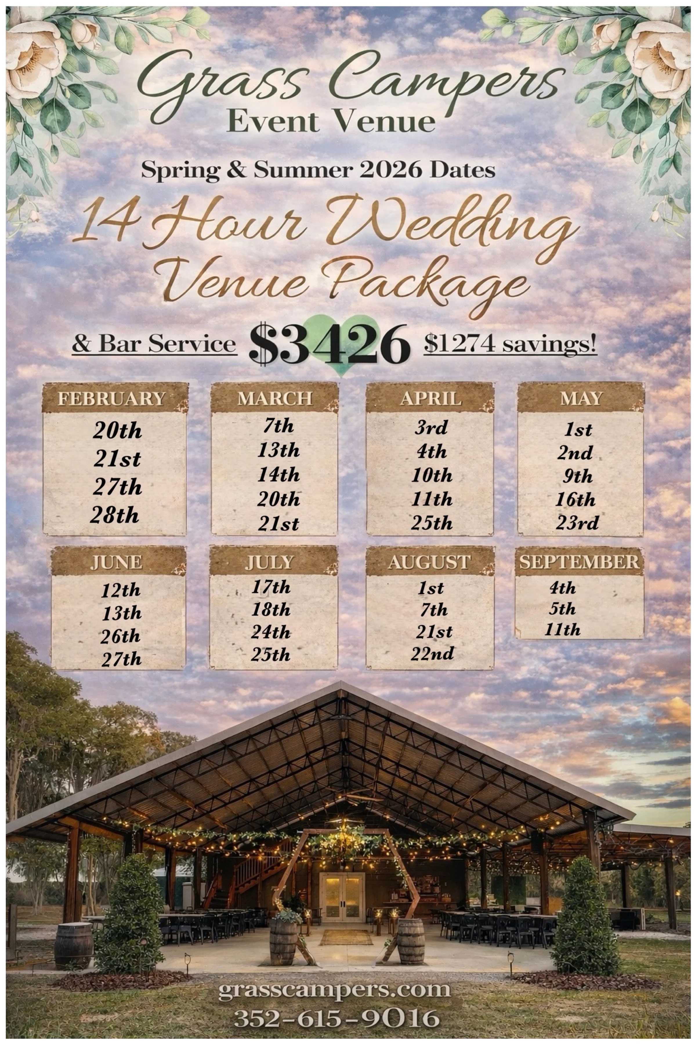 spring and summer 2026 wedding venue sale