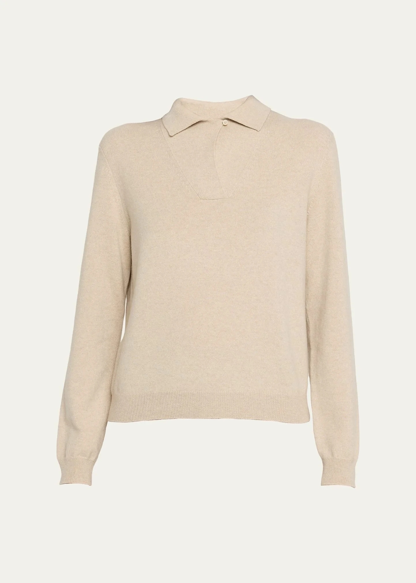 Loro Piana Classic Polo Sweater in Ivory