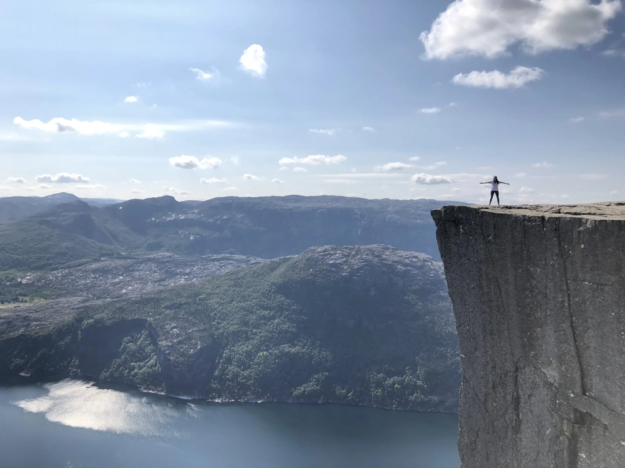 Me at the top of the summit, Pulpit Rock, Norway