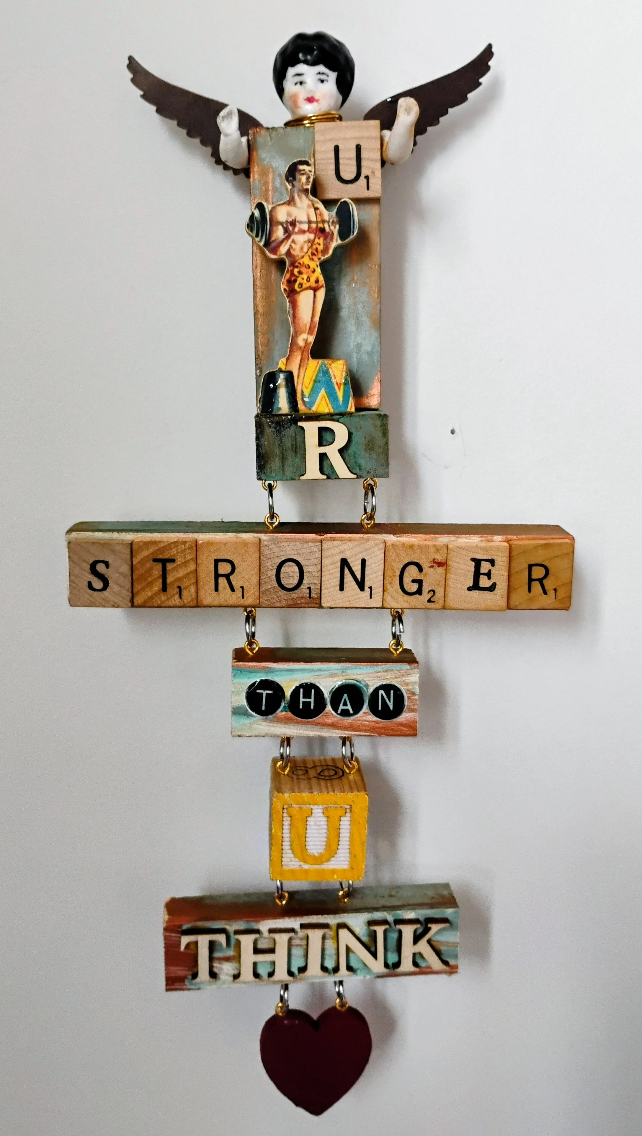 You Are Stronger Than You Think. Vintage wood circus toy. $145.00