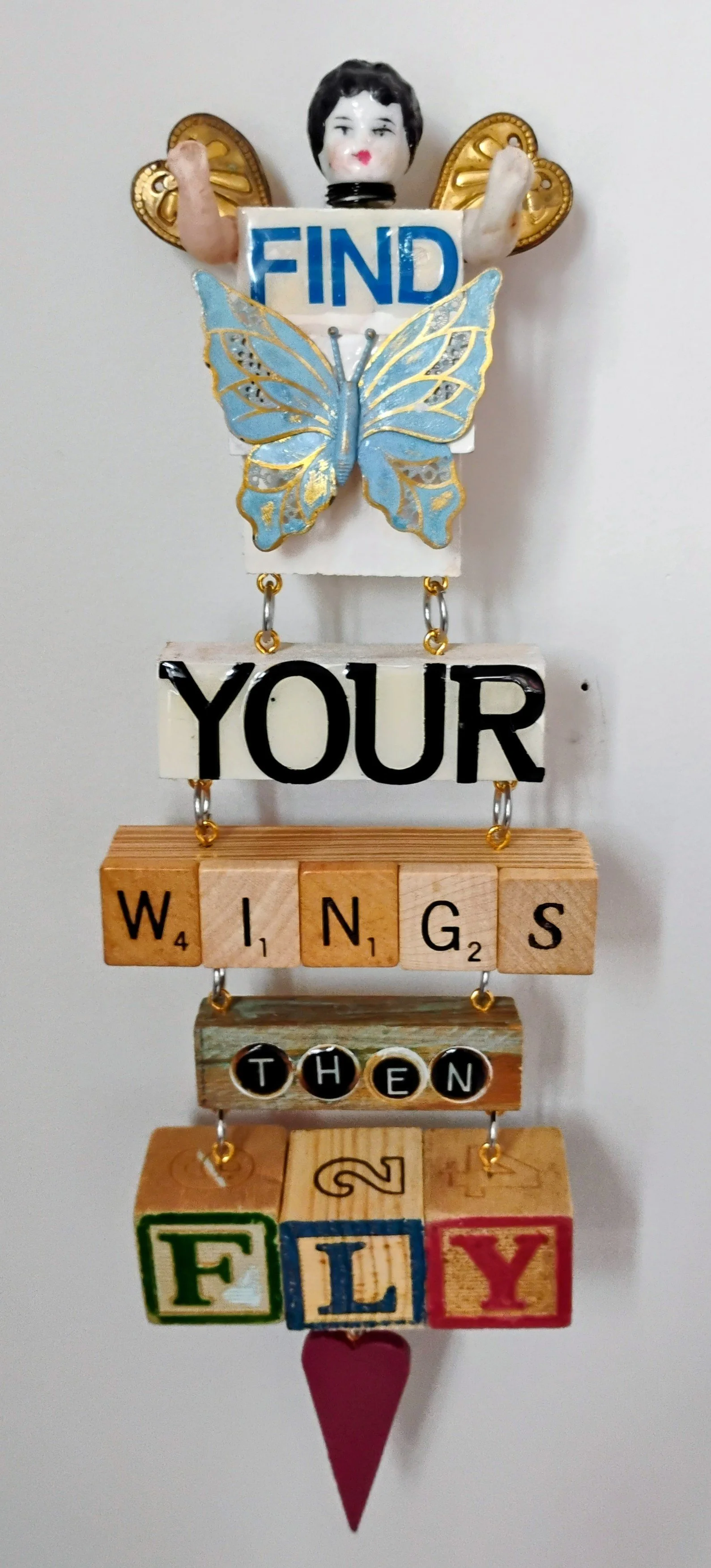 Find Your Wings, Then Fly. Vintage metal butterfly. $145.00