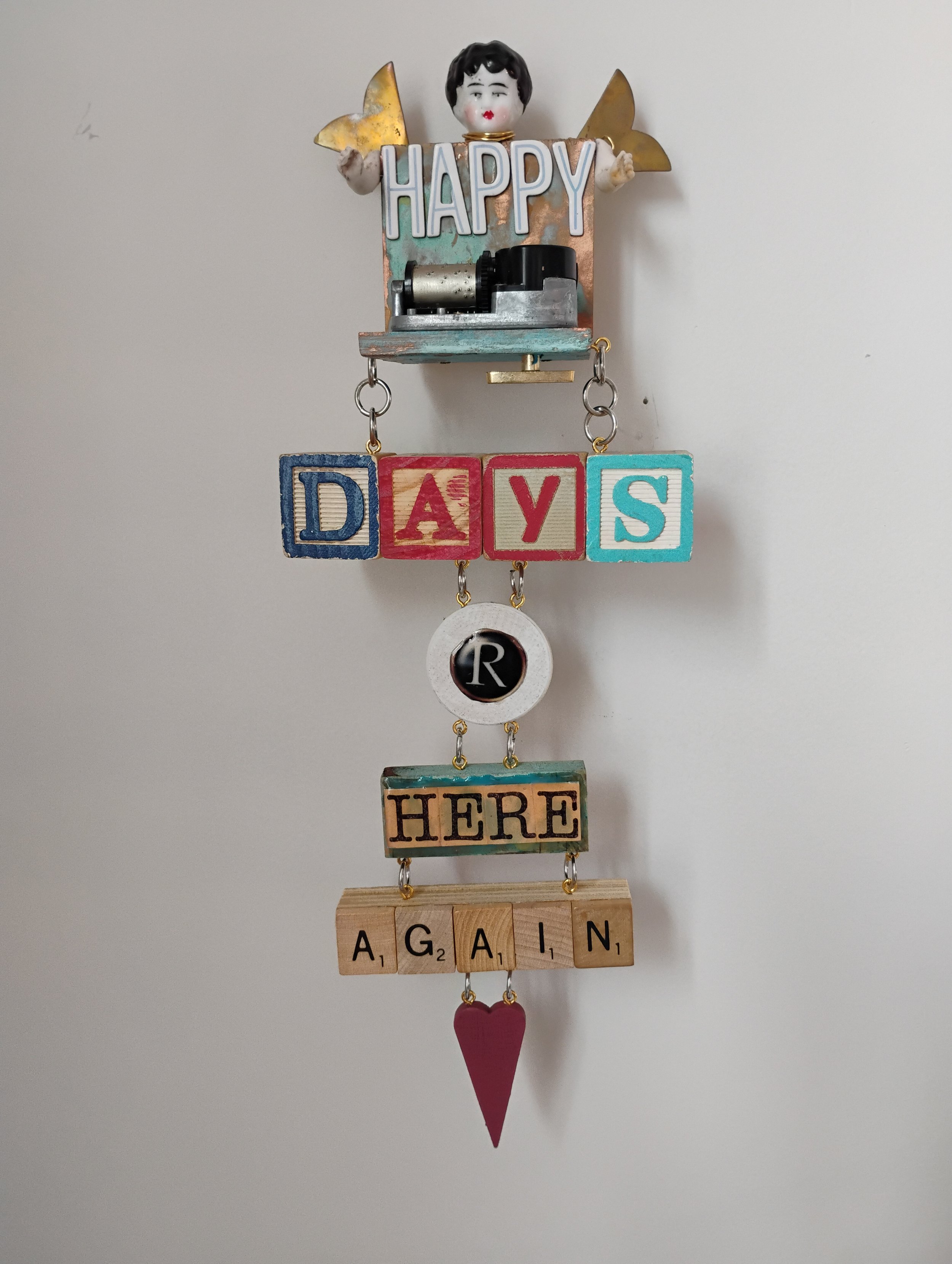 Happy Days Are Here Again. Working music box that plays the song. $175.00