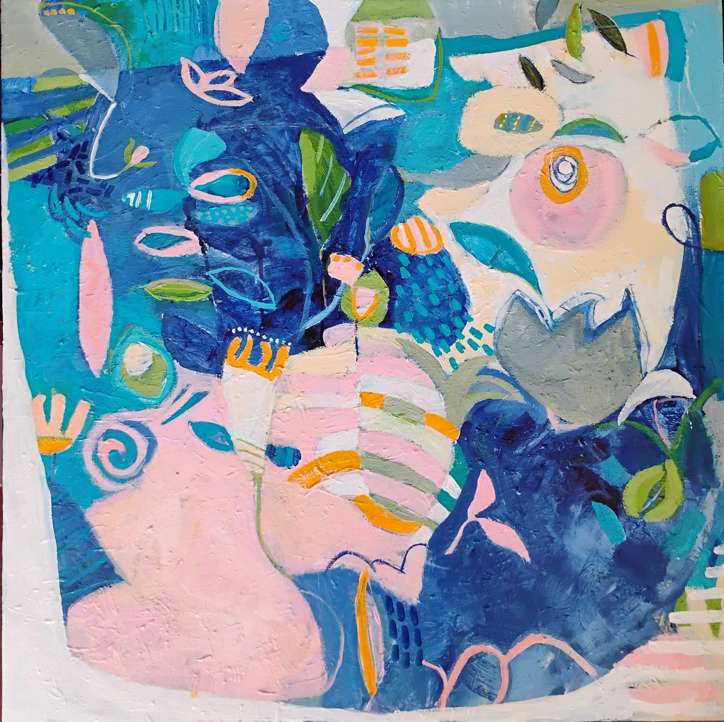 Everything is Coming Up Roses, 32x32, acrylic, $875.00