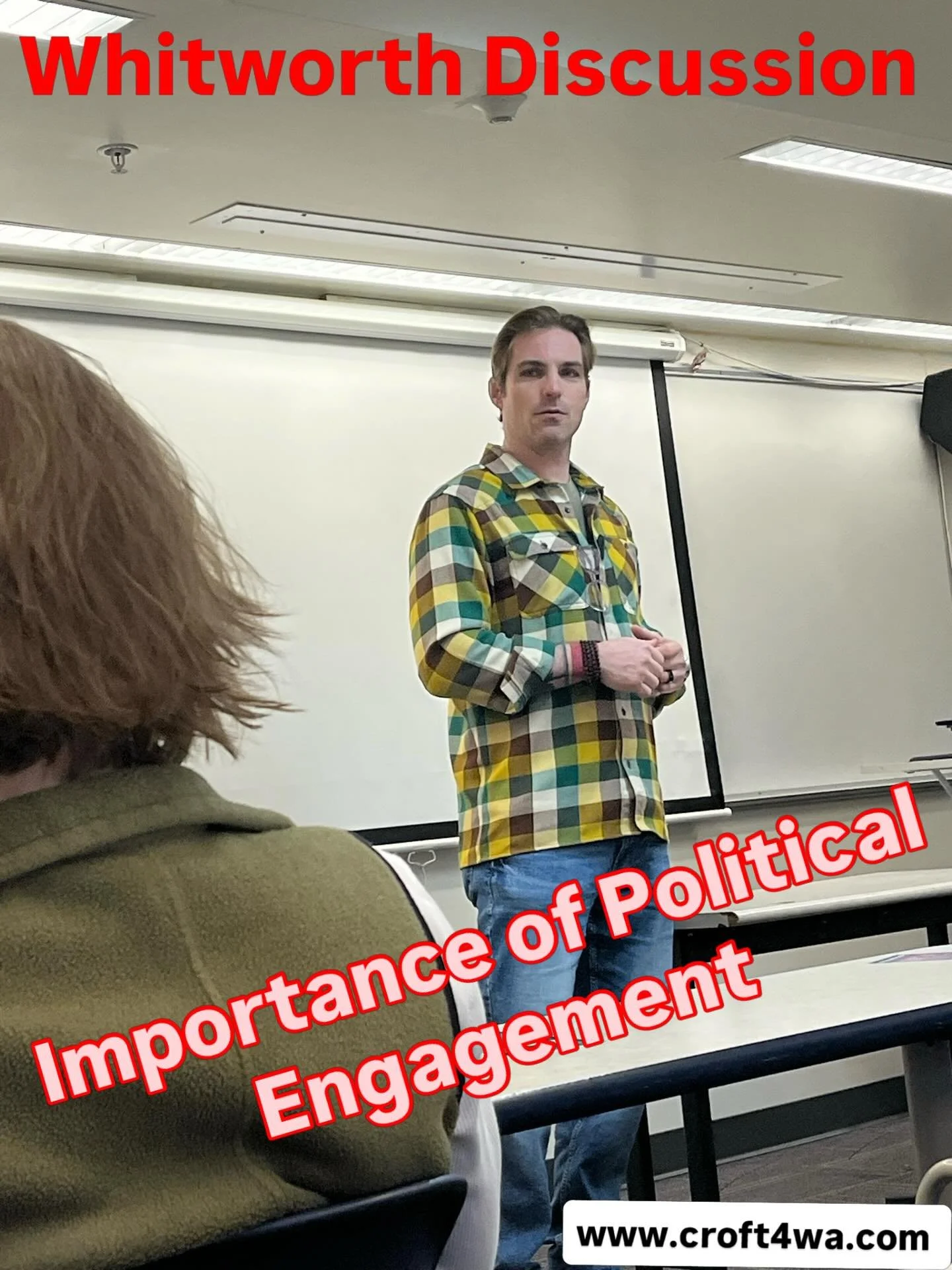 Had an amazing time speaking at @whitworthuniversity to an Intro to American Government class on the importance of engaging with politics, even at a young age. Students were amazing and had great questions and feedback! Really grateful for the opport