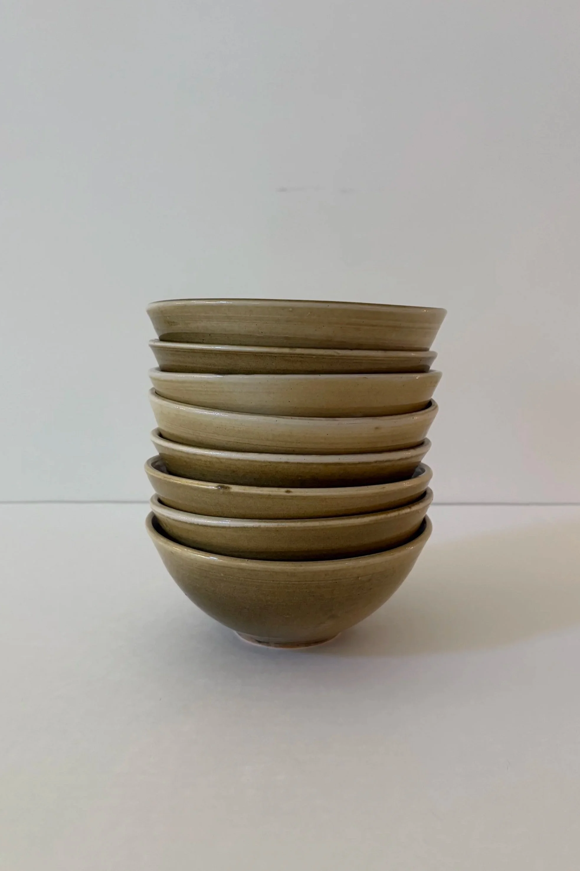 Set of 10 Soda Fired Bowls 7"x2.5" (2025)