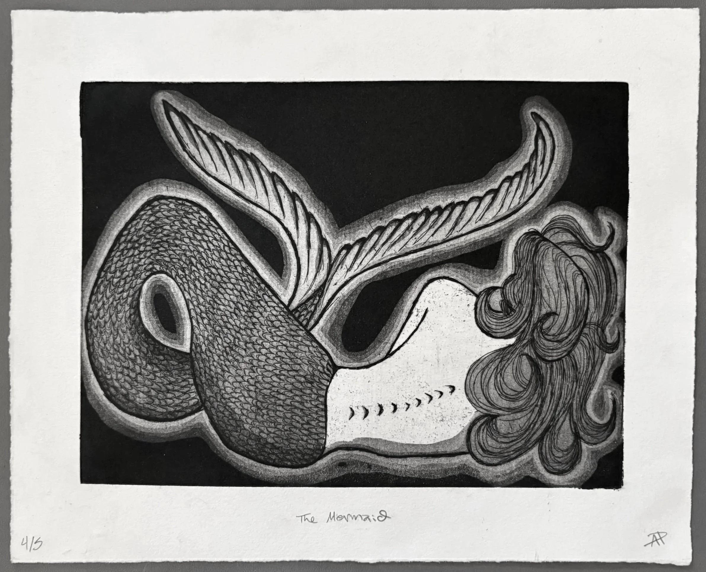 Mermaid Intaglio Print 10"x8" (2025)