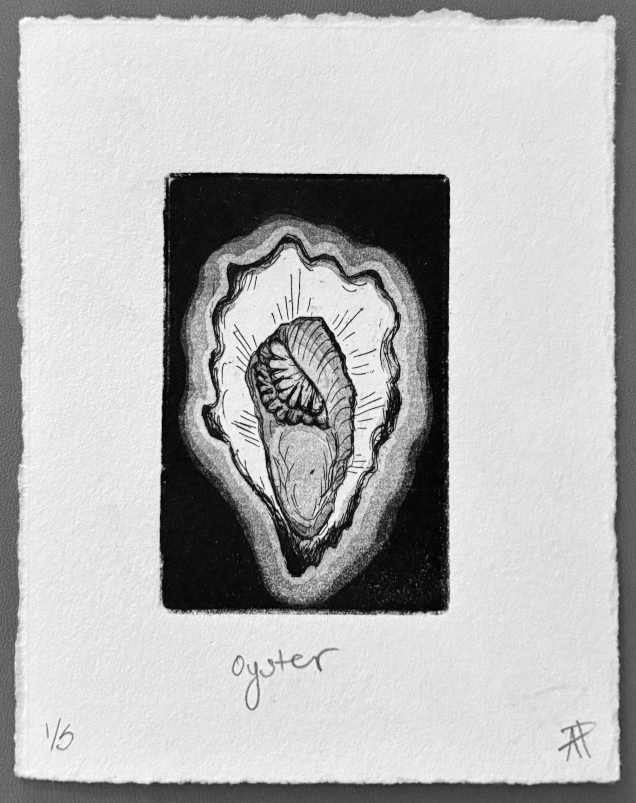 Oyster Intaglio Print 5"x4" (2025)