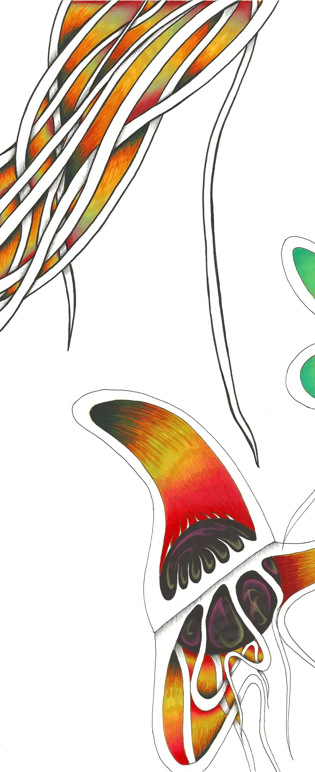 Illustration of a human ear with stylized, colorful representations of the ear's internal structures, including the cochlea and auditory nerves.
