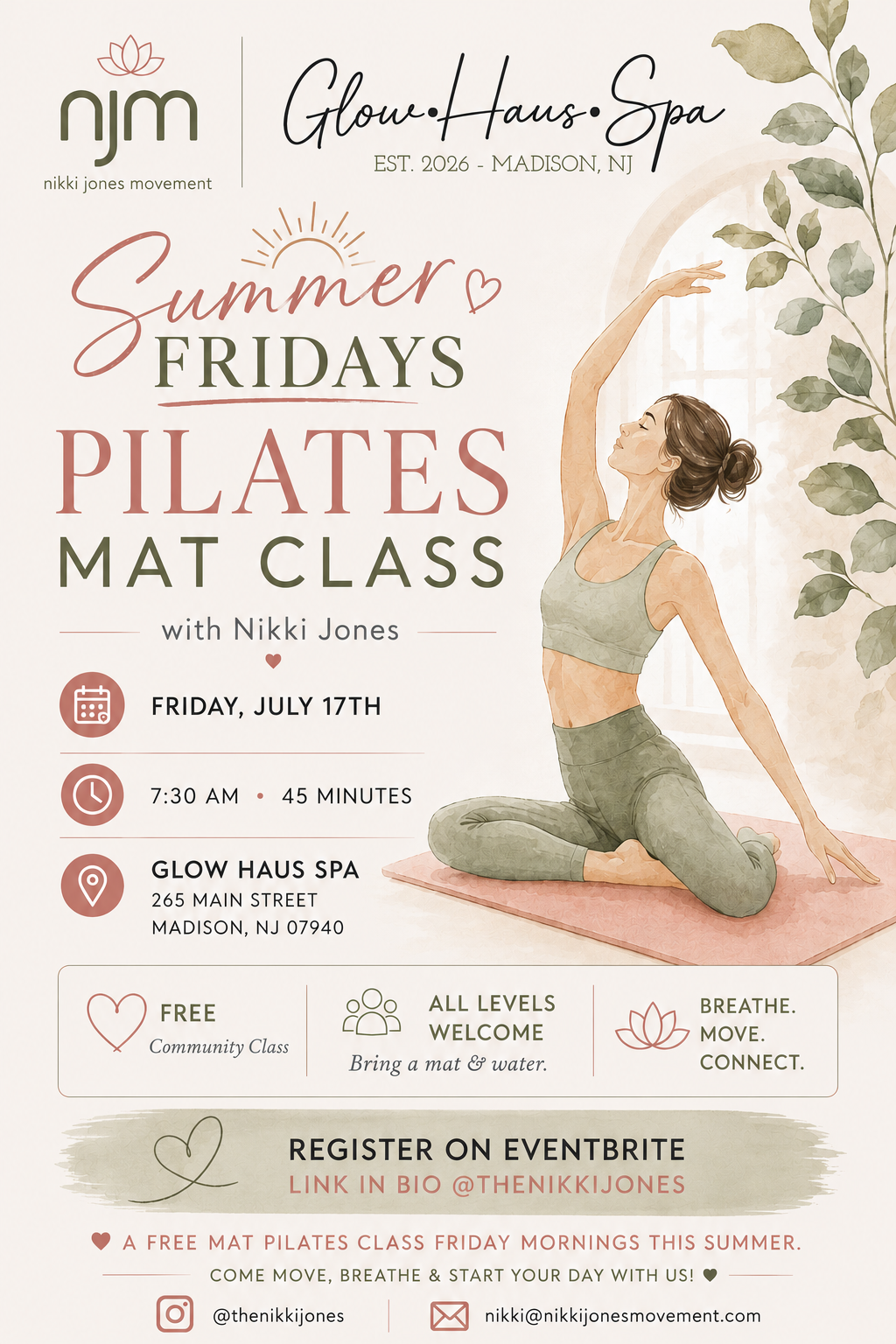 Summer Friday’s. Free Mat Pilates Class