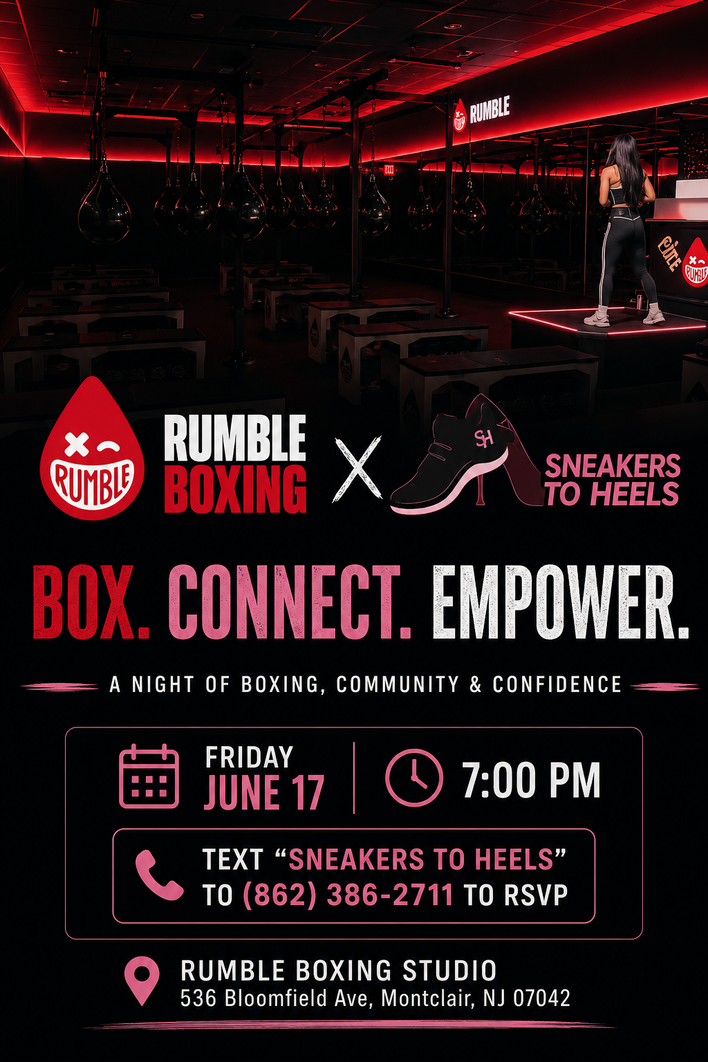 Sneakers to Heels Event at Rumble Boxing 