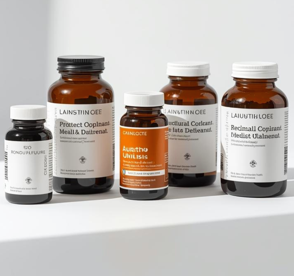 Multiple supplement bottles lined up side by side for comparison