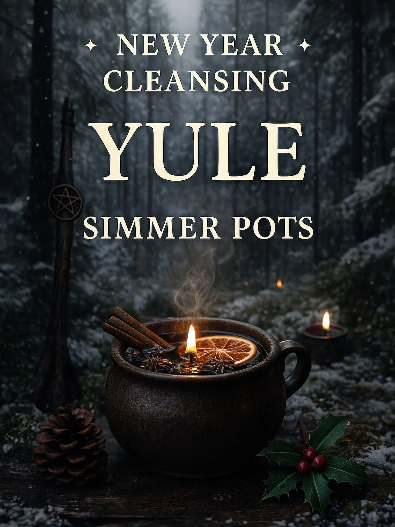 Step into the season of intention. ✨
Our Yule Simmer Pots are coming soon &mdash; crafted for New Year cleansing, winter magic, and the coziest rituals of the season.
Infused with citrus, spice, evergreen, and a little woodland witchery. 🌲🕯️
Perfec