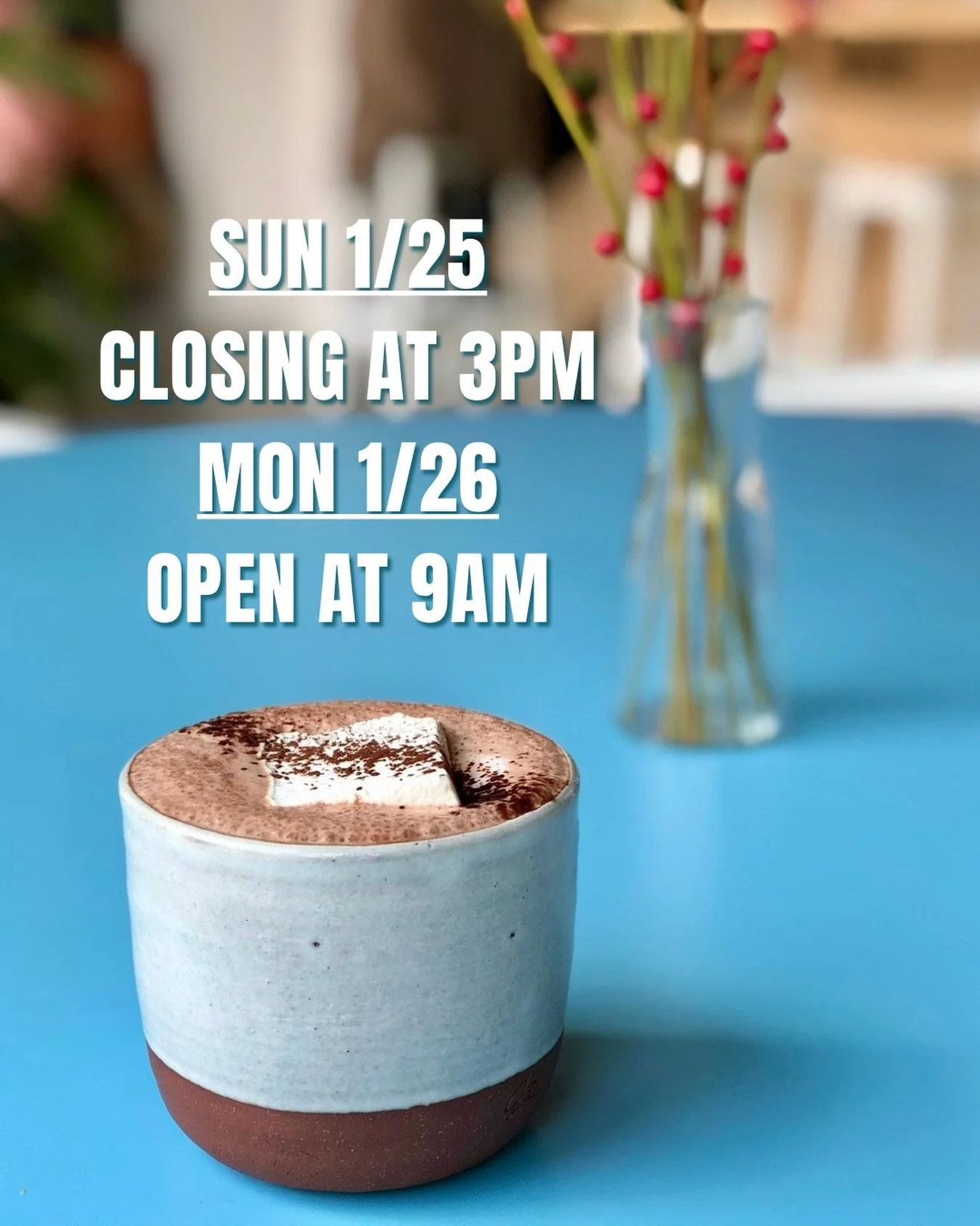 UPDATE: Closing at 12PM SUN to get our staff home safely!

Storm&rsquo;s a-brewin&rsquo; and so are we! ❄️ Stop by today or tomorrow (before our early 3PM close) to stock up on treats, coffee, and good eats for a cozy day or two inside🍪 Your support